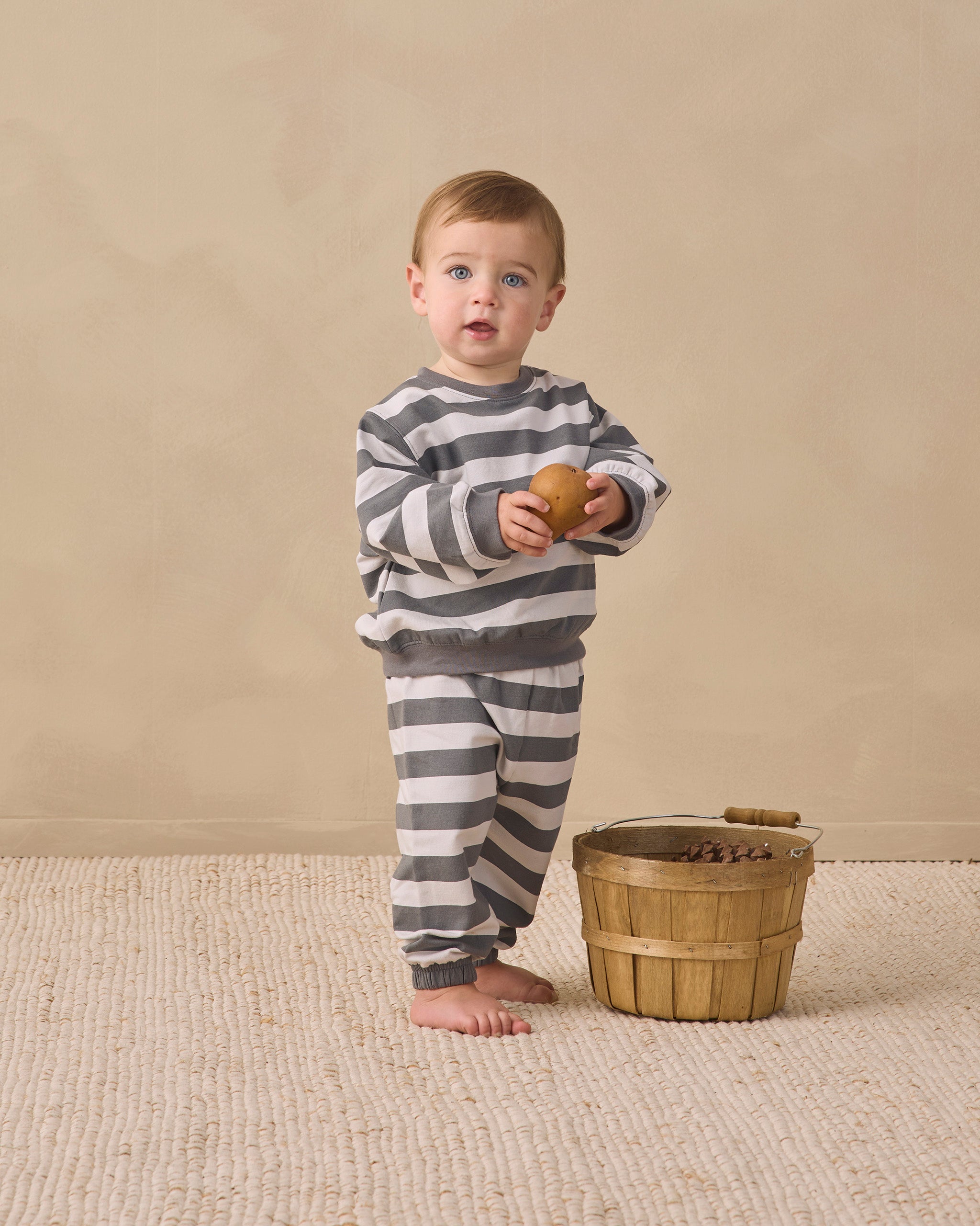 Oversized Crew Sweatshirt Midnight Stripe