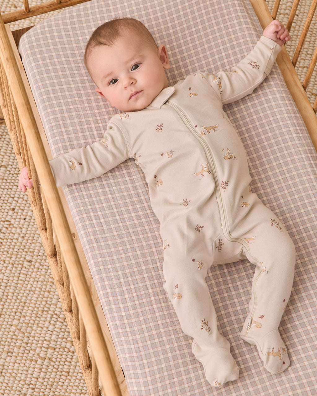 PRE-ORDER - Zip Long Sleeve Sleeper Footie Fox Land