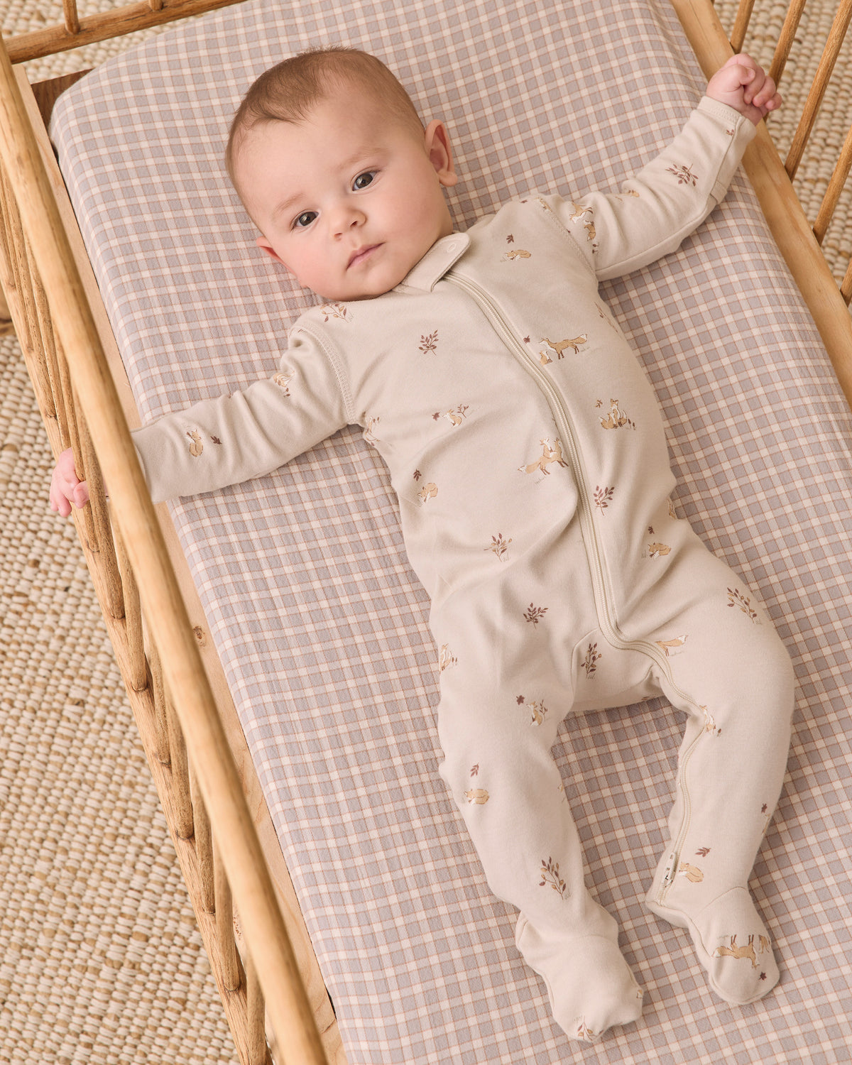 PRE-ORDER - Zip Long Sleeve Sleeper Footie Fox Land