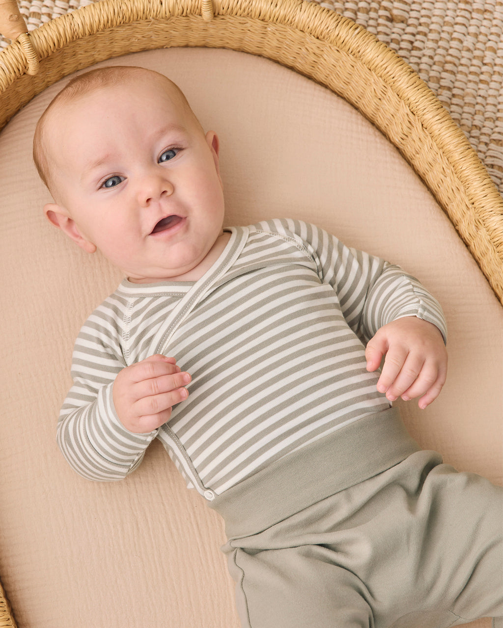 Side Snap Bodysuit + Pant Set Laurel Stripe