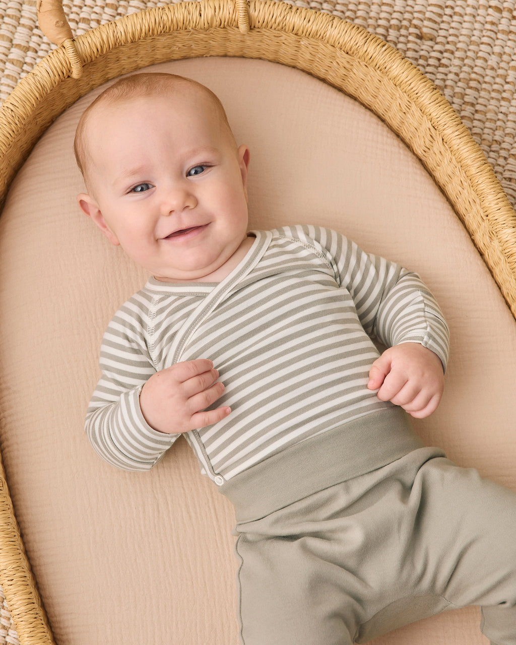 Side Snap Bodysuit + Pant Set Laurel Stripe