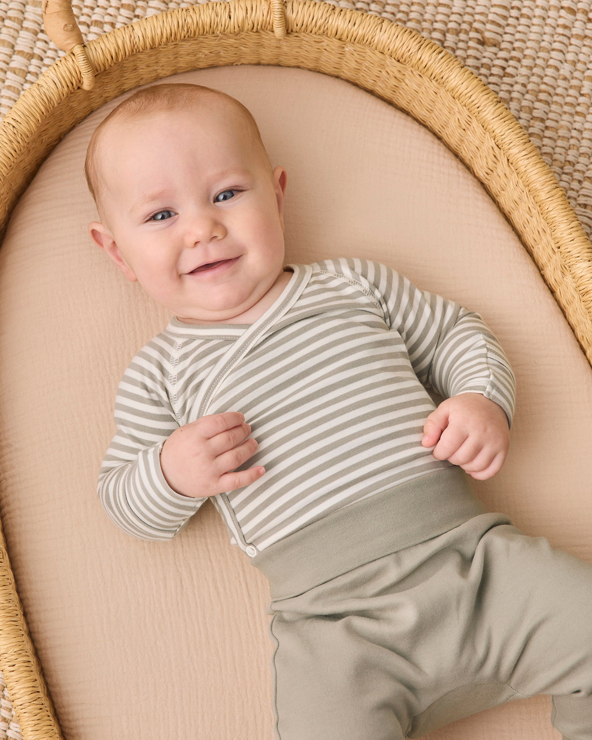 Side Snap Bodysuit + Pant Set Laurel Stripe