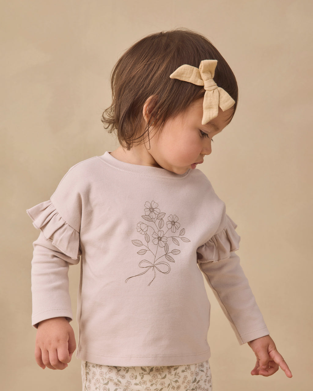 Ruffle Long Sleeve Tee Fleur