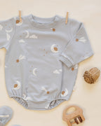 Crewneck Bubble Romper - Sky Friends