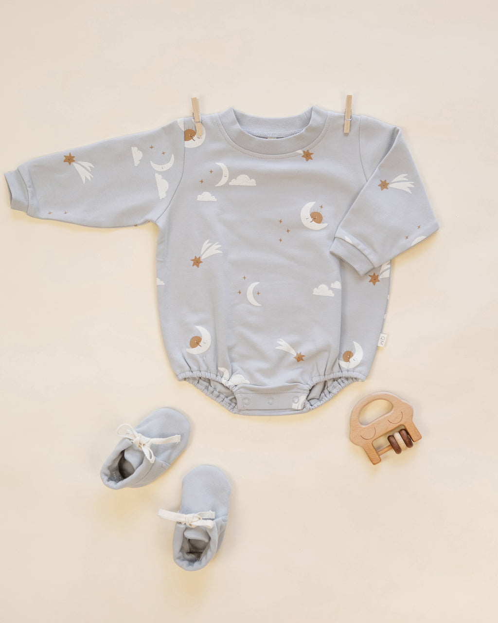 Crewneck Bubble Romper - Sky Friends