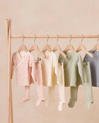 Wrap Top + Footed Pant Set - Mint