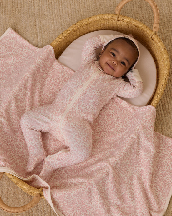 Quincy Mae Zip Long Sleeve Sleeper Footie - Pink Blossom