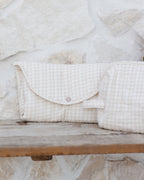 Diaper Bag + Changing Pad Set - Oat Check