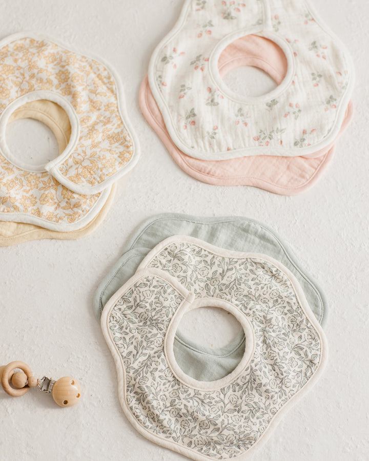 Quincy Mae Jersey Snap Bib, 2 Pack - Bunnies, Melon