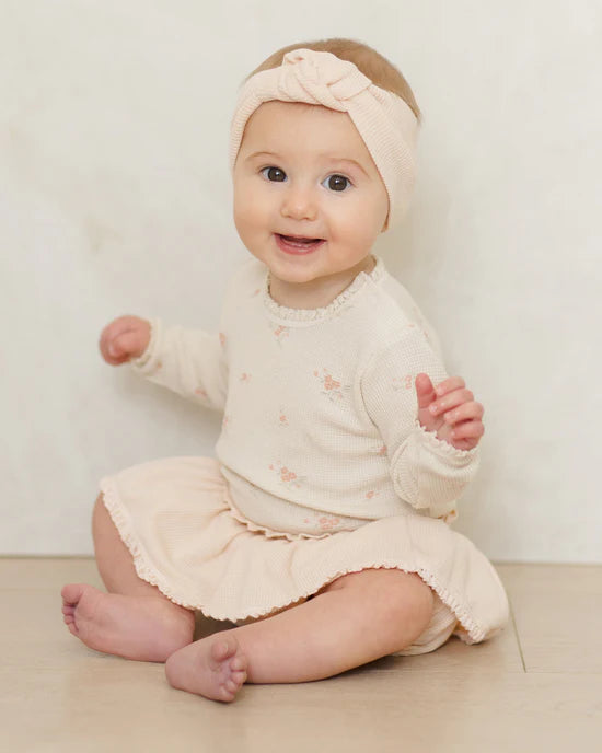 Quincy Mae Waffle Long Sleeve Bodysuit - Vintage Rose