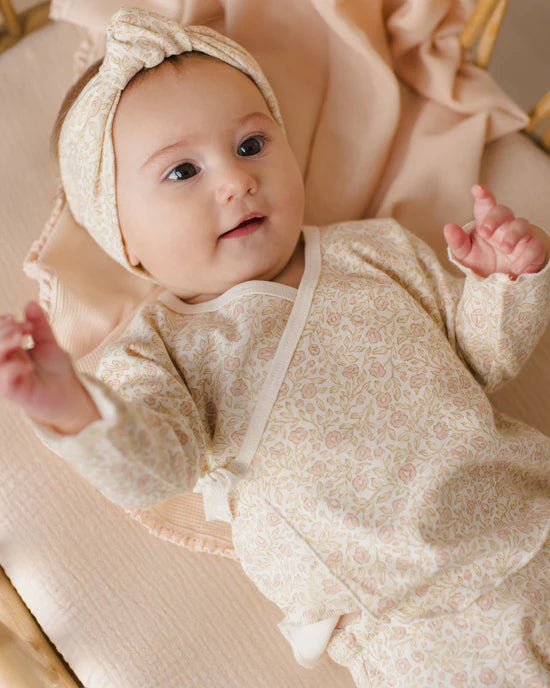 Quincy Mae Waffle Long Sleeve Bodysuit - Vintage Rose