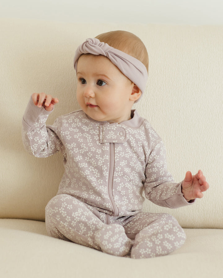 Quincy Mae Zip Long Sleeve Sleeper Footie - Lavender Ditsy