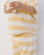 Terry Tee + Pant Set - Yellow Stripe