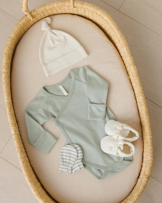 Quincy Mae Side Snap Bodysuit - Sage