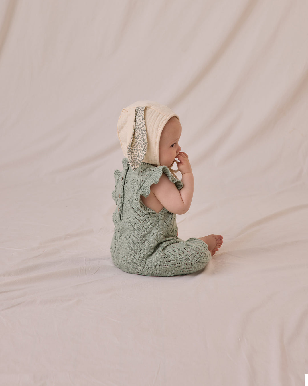 Quincy Mae Mira Knit Romper - Sage