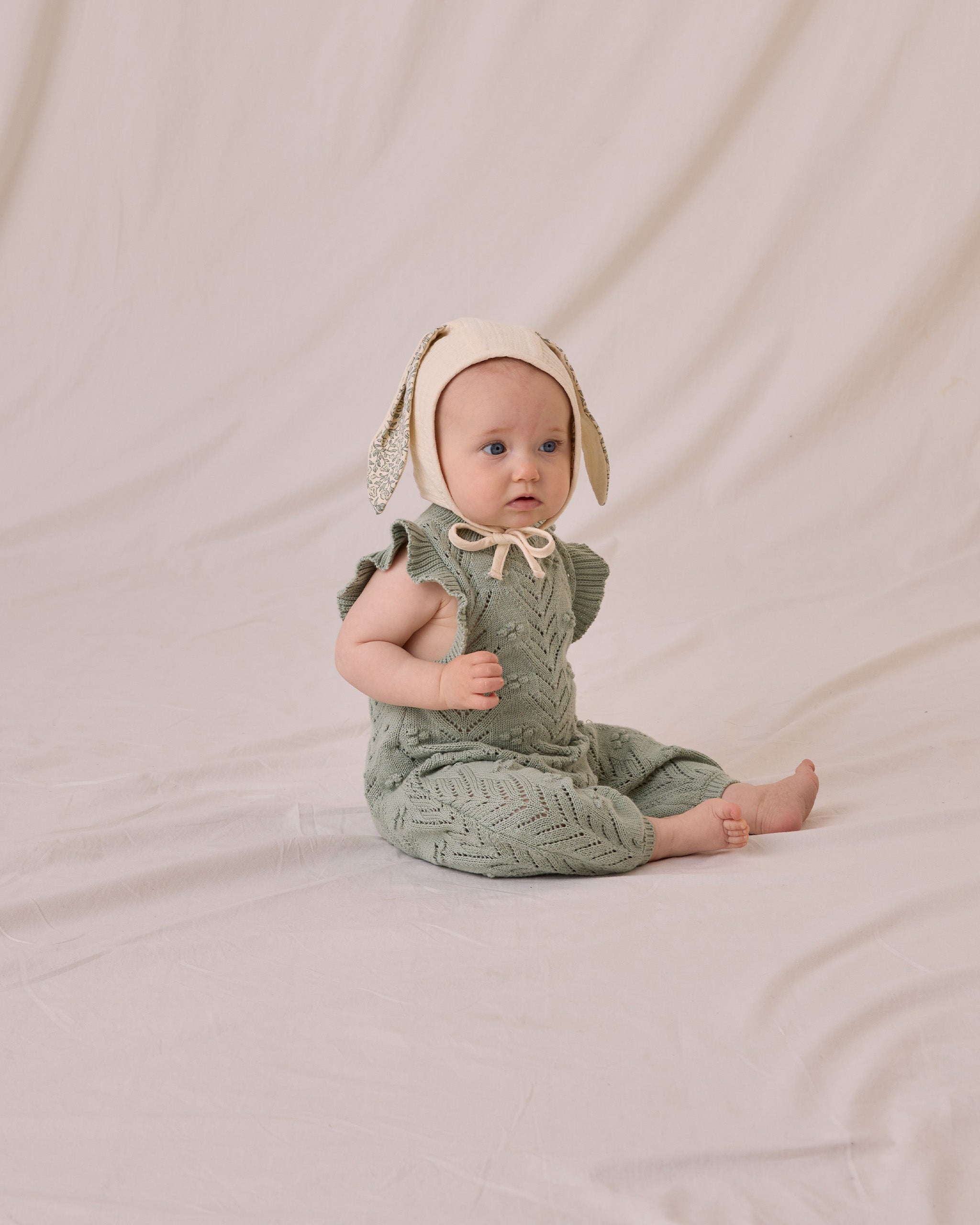 Quincy Mae Mira Knit Romper - Sage