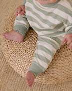 Relaxed Sweatpant - Sage Stripe
