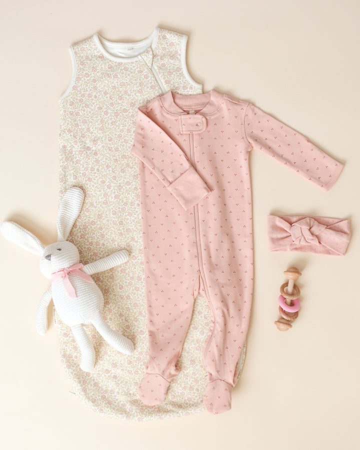 Quincy Mae Zip Long Sleeve Sleeper Footie - Dotty