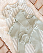 No Scratch Mittens, Set of 2 - Sage Stripe, Sage