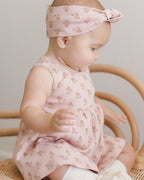 Ribbed Knotted Headband - Roses