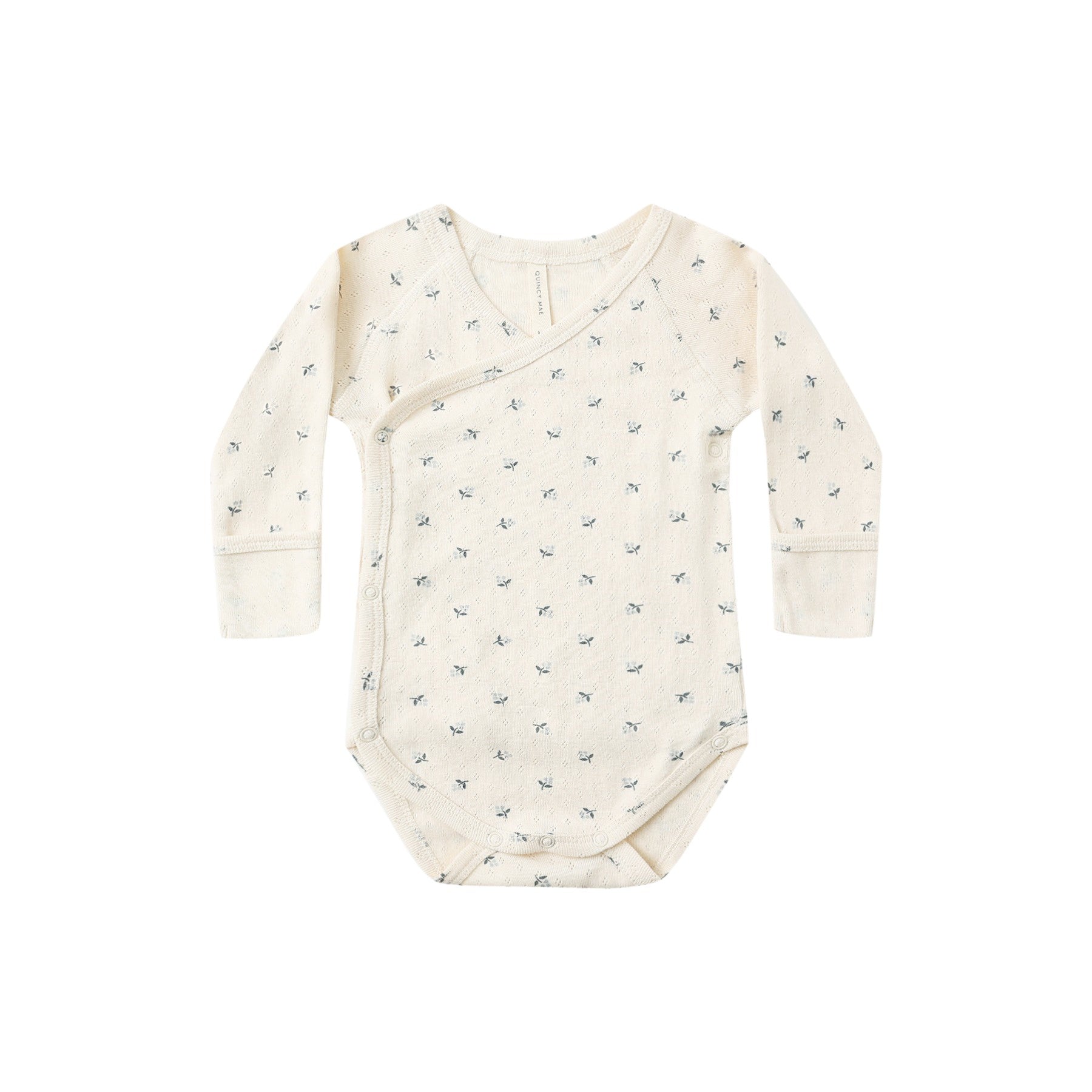 Quincy Mae Side Snap Bodysuit - Blue Ditsy