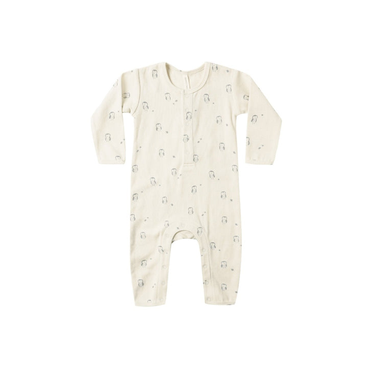 PRE-ORDER Quincy Mae Ribbed Baby Jumpsuit || Owls