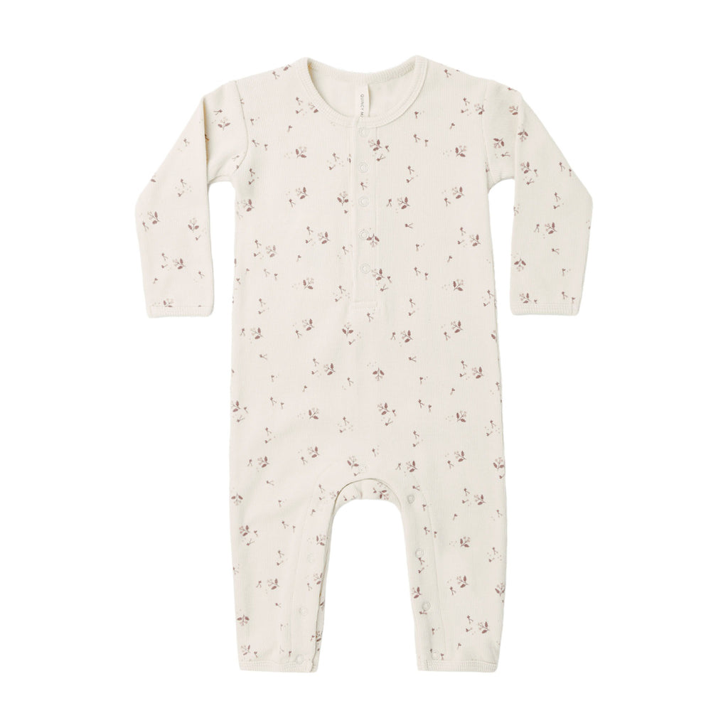 Ribbed Baby Jumpsuit - Fall Ditsy
