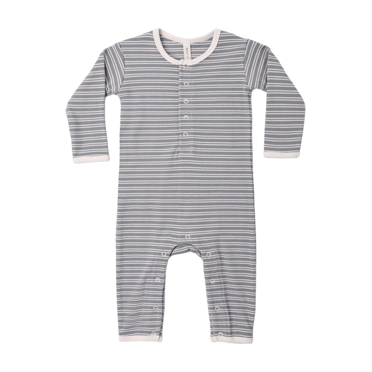 Ribbed Baby Jumpsuit - Slate Microstripe