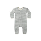 Ribbed Baby Jumpsuit - Steel Blue Micro Stripe