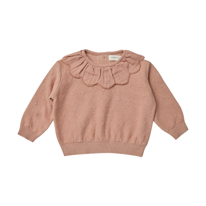 Quincy Mae Petal Knit Sweater - Rose