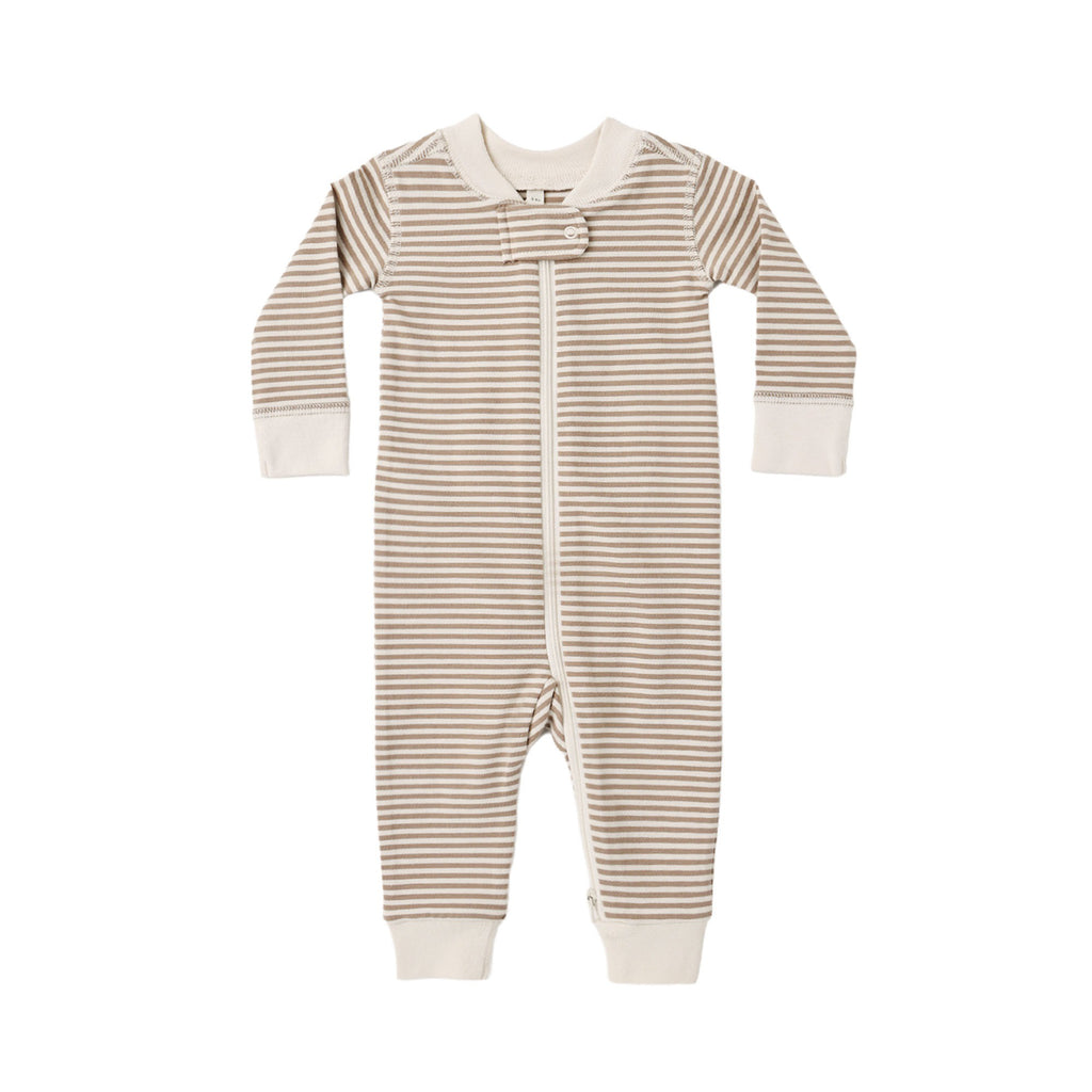 PRE-ORDER - Zip Long Sleeve Sleeper - Almond Stripe
