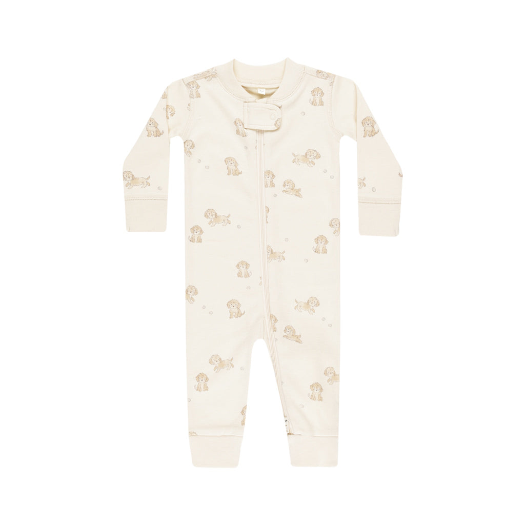 Quincy Mae Zip Longsleeve Sleeper - Puppies
