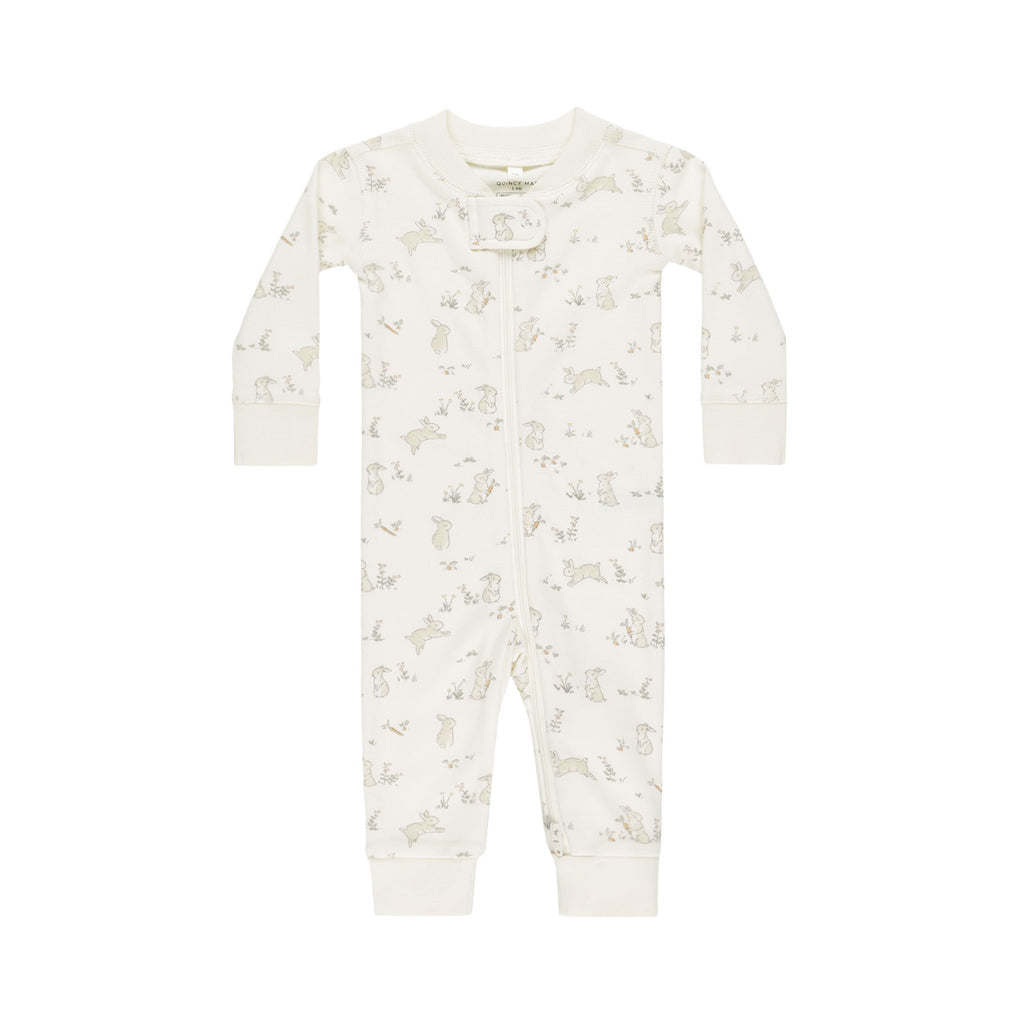 Quincy Mae Zip Longsleeve Sleeper - Bunnies