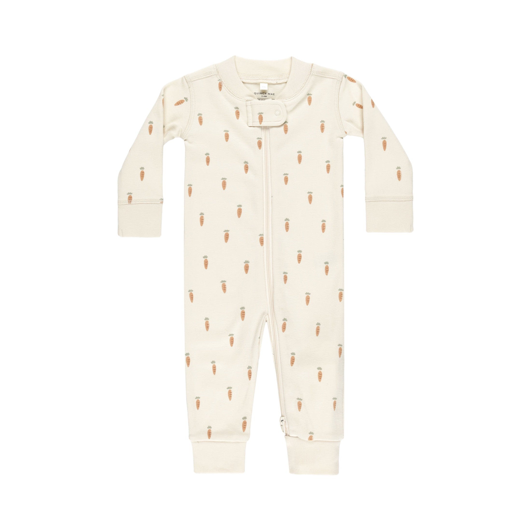 Quincy Mae Zip Longsleeve Sleeper - Carrots