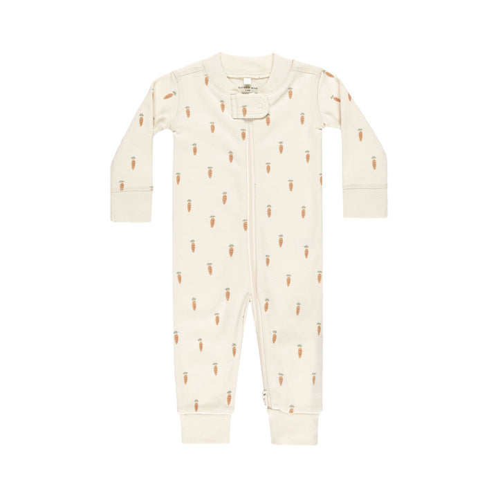 Quincy Mae Zip Longsleeve Sleeper - Carrots