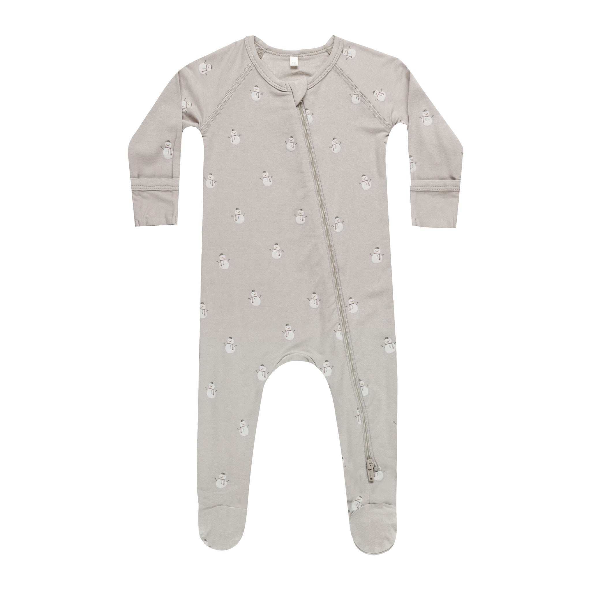 Quincy Mae Bamboo Zip Footie - Snowmen