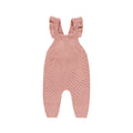 Pointelle Knit Overalls - Lipstick