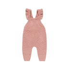 Pointelle Knit Overalls - Lipstick