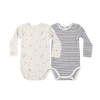 Ribbed Bodysuit 2Pk - Slate Microstripe/Celestial