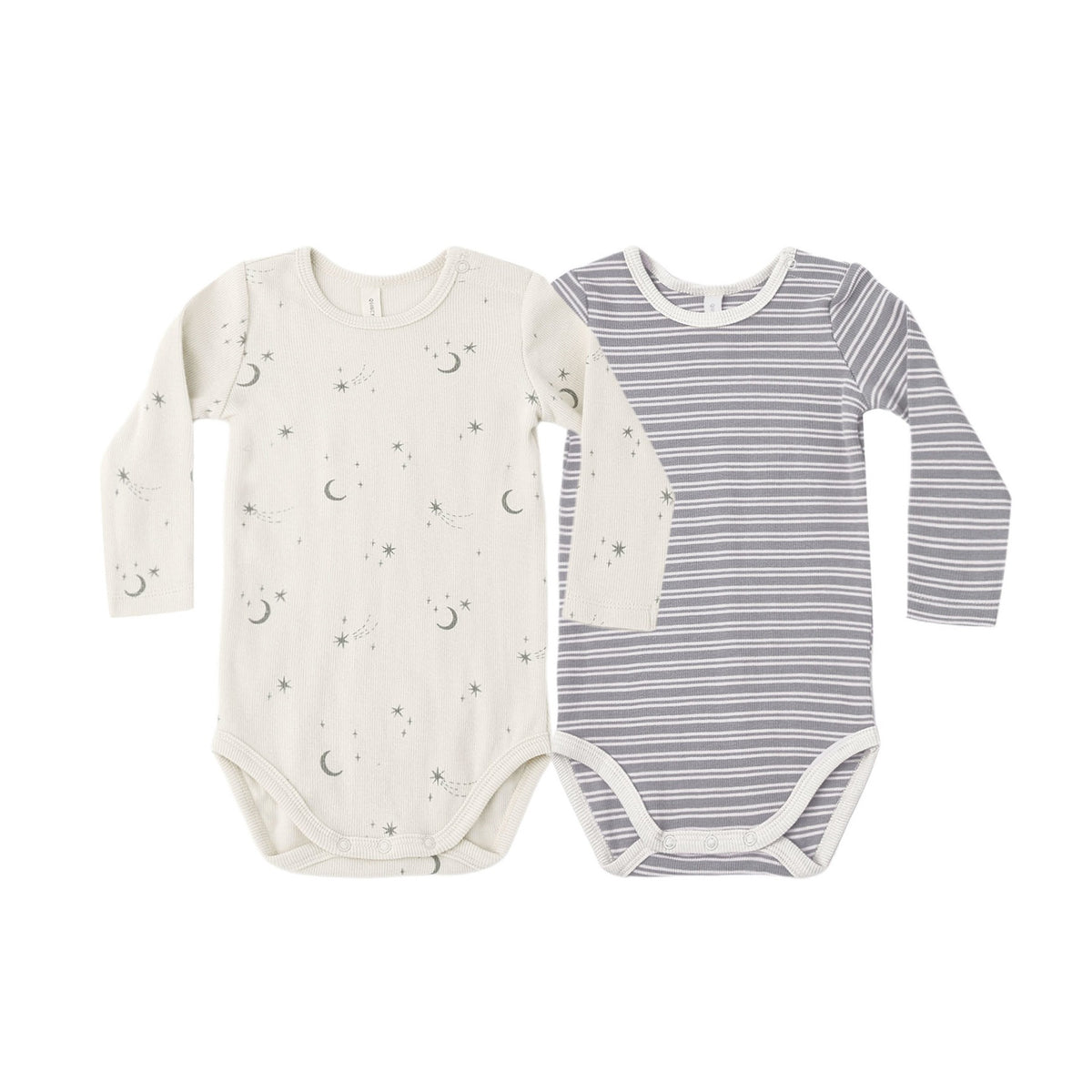 Ribbed Bodysuit 2Pk - Slate Microstripe/Celestial