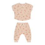 Terry Tee + Pant Set - Cherries