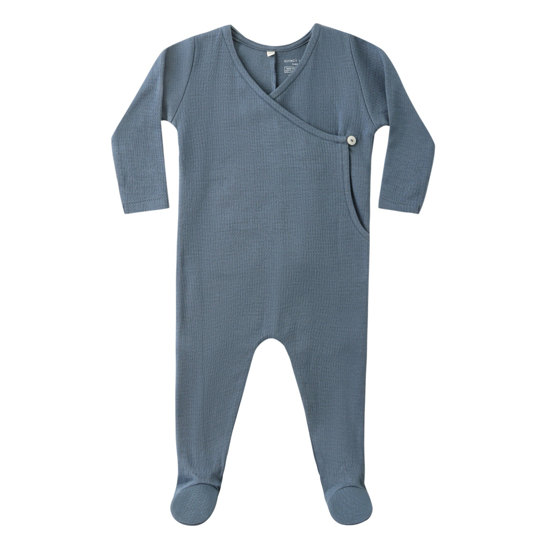 Quincy Mae Pointelle Wrap Footie - Ocean