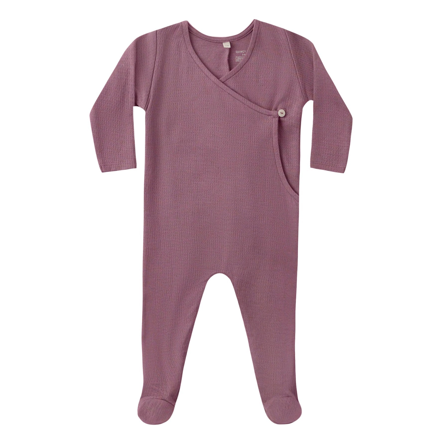 Quincy Mae Pointelle Wrap Footie - Mulberry