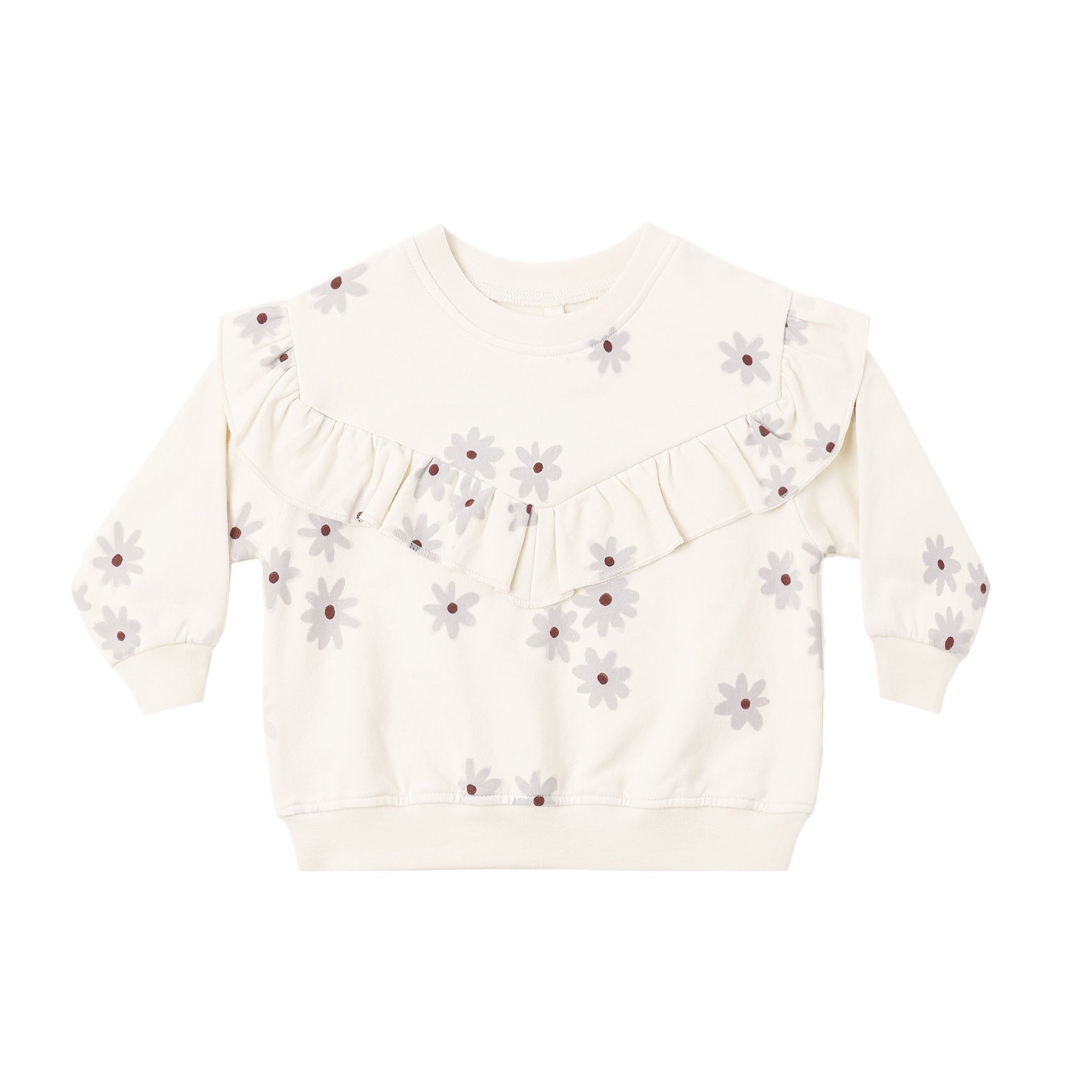 Ruffle Fleece Sweatshirt Blue Daisy