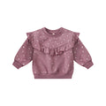 Ruffle Fleece Sweatshirt - Polka Dots