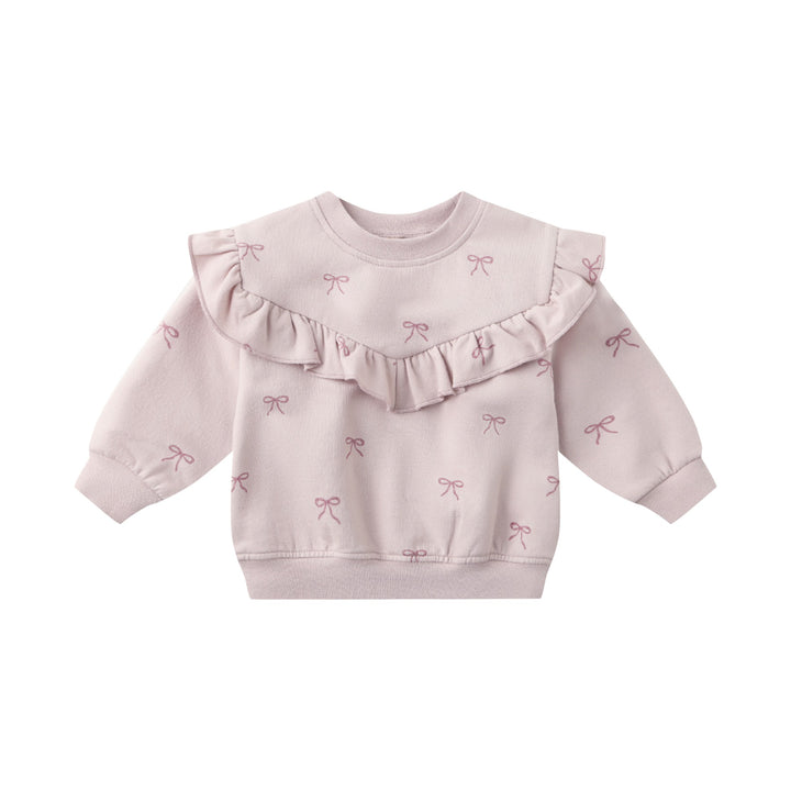 PRE-ORDER Quincy Mae Ruffle Fleece Sweatshirt - Bows