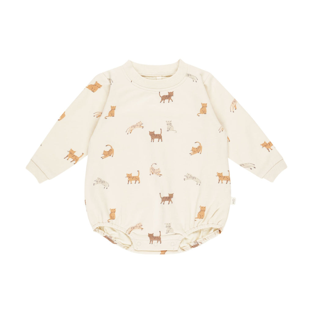 Quincy Mae Crewneck Bubble Romper - Cats