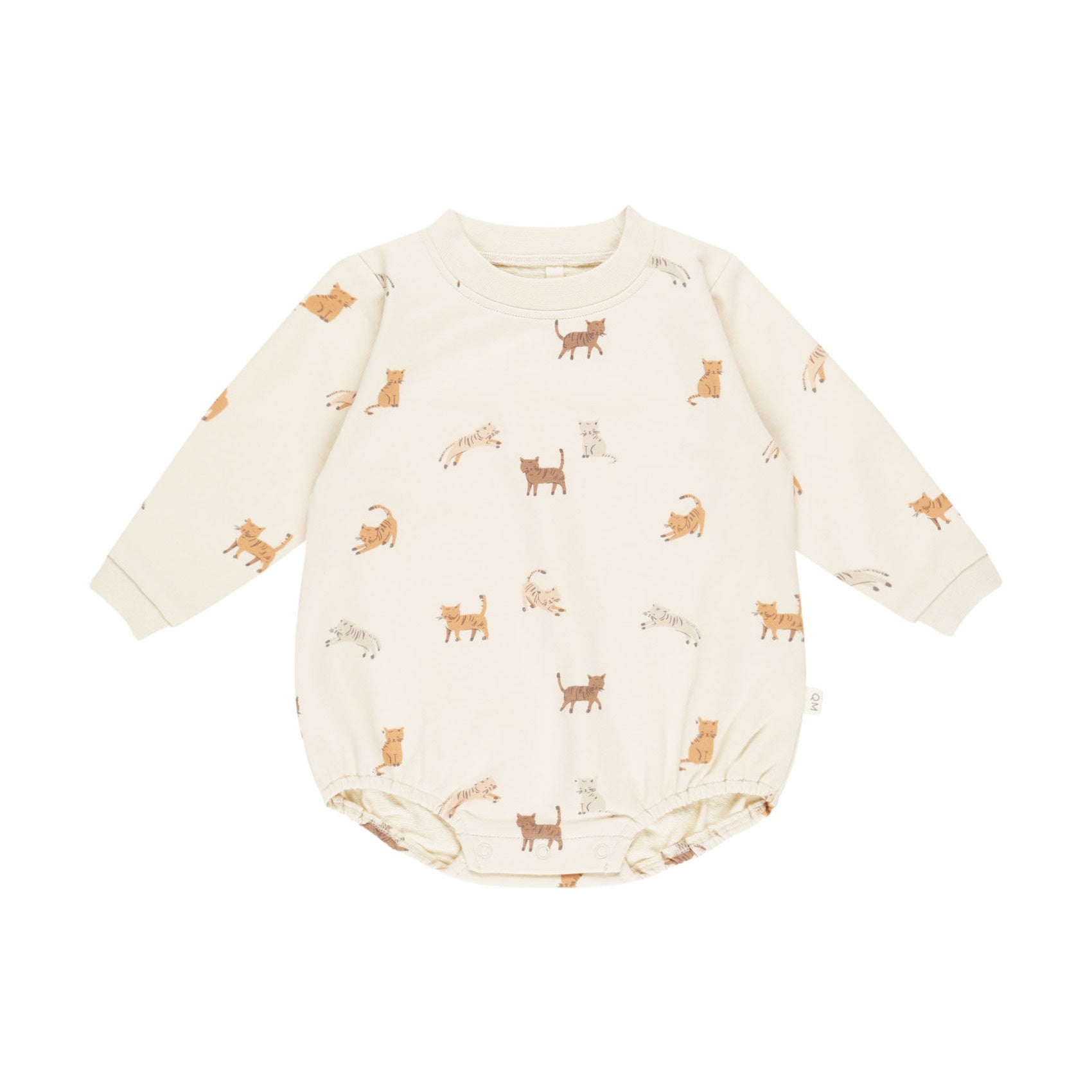 Quincy Mae Crewneck Bubble Romper - Cats