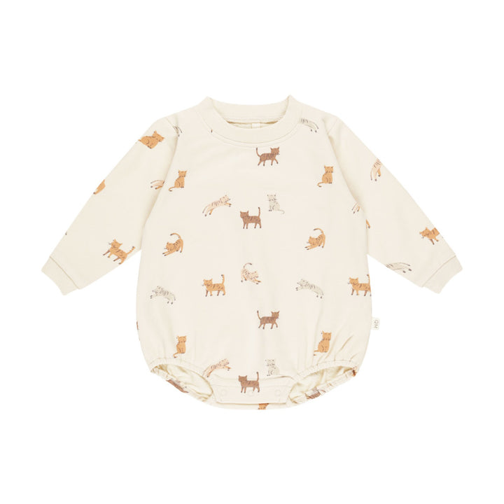 Quincy Mae Crewneck Bubble Romper - Cats