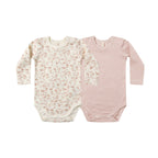 Jersey Bodysuit, 2 Pack - French Garden, Rose Micro Stripe